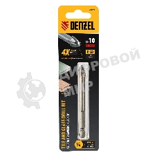 Сверло по керамической плитке Denzel 10 мм, крестовая пластина, 6-гр. хвостовик