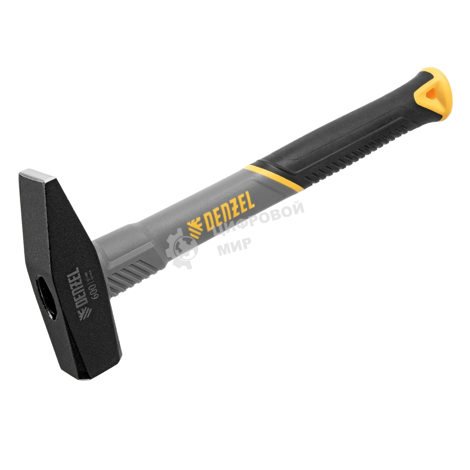 Молоток слесарный Denzel 600 г, кованый, фибергласовая рукоятка c TPR покрытием