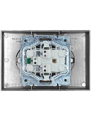 Розетка 2-мест. б/з СП ZIMA IP20 16А ПБТ безвинт. зажим серый матовый LEZARD 704-7400-128BQC