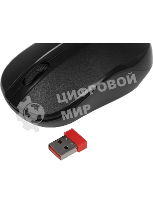 Мышь беспроводная Defender Datum MM-285 черный, 1600 dpi, радиоканал, USB, кнопки - 3