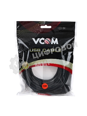 Кабель-адаптер USB3.0-repeater, удлинительный активный Am-->Af 5м VCOM