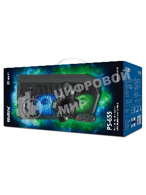 Мобильные колонки SVEN PS-655 2.0 черные (2x25W, mini Jack, USB Type-C, USB flash, Bluetooth, FM, micro SD, ПДУ, LED экран, 4400 мA, RGB подсветка)