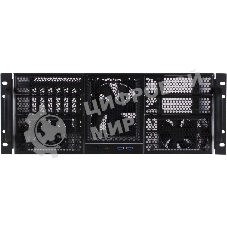 Корпус компьютерный Procase RE411-D4H11-E-55 Корпус 4U server case,4x5.25+11HDD,черный,без блока питания,глубина 550мм,MB EATX 12