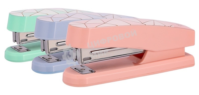 Степлер Deli E0402F Macaron 24/6 26/6 (25 листов), ассорти, закрытый/открытый, коробка