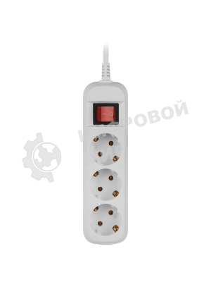 Удлинитель электрический ЭРА UDL-10-330-ES Greenline 3 розетки с заземлением с выключателем 3м ПВС 3x0.75мм2