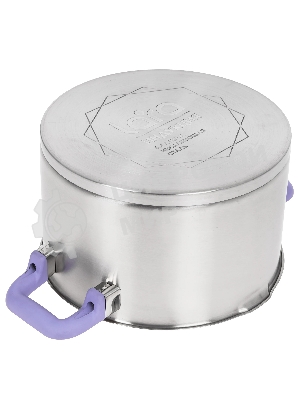 Кастрюля LARA LR02-255 Лаванда 6,4 л, 24 см, нержавеющая сталь, с крышкой