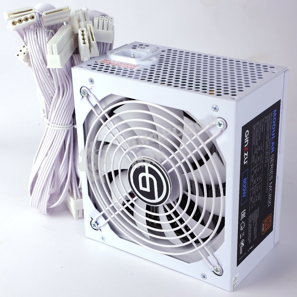 Блок питания Ginzzu MC800 14CM 80+Bronze Белый