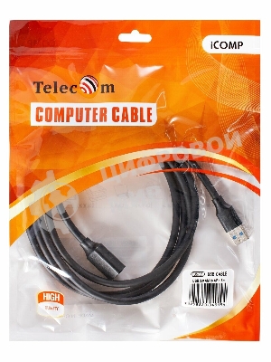 Кабель удлинительный USB3.0 Am-Af 1.8m Telecom черный (TUS708-1.8M)