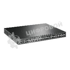 Коммутатор 48-port Gigabit PoE+ L2+ switch, 48 802.3af/at PoE+ ports, 4 Gb SFP slots, 1 RJ-45 + 1Micro-USB console ports, 348W PoE budget