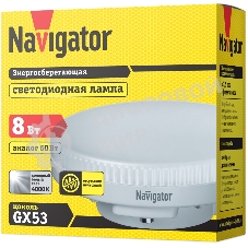 Лампа светодиодная Navigator NLL-GX53-8-230-4K 8 Вт таблетка 4000К белый GX53 640 лм 220-240В