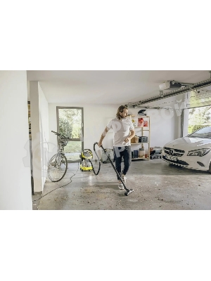 Строительный пылесос Karcher WD 5 S V-25/5/22 желтый, 1100 Вт, уборка сухая/сбор воды, пылесборник мешок/контейнер, 25 л
