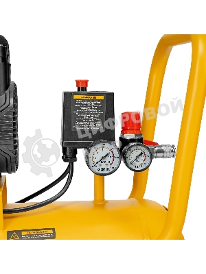 Компрессор безмасляный малошумный Denzel DLP-1500/50, 1,5 кВт, 50 л, 2850 об/мин, 250 л/мин