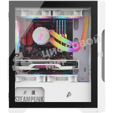 Компьютерный корпус 1STPLAYER TRILOBITE T3 белый/mATX, TG/4x 120мм LED fans inc./T3-WH-4F1-W