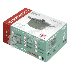 Кастрюля Maunfeld HELGA MCS57FA05FS из кованого алюминия со стеклянной крышкой, 24 см, 5,7 л.