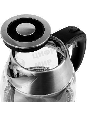 Чайник электрический Centek CT-0018, 1.2л, 1600Вт, стекло, серебристый