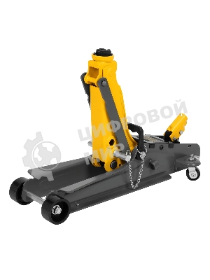 Домкрат гидравлический подкатной с фиксатором Denzel 2,5 т,85-385 мм, в пласт. кейсе