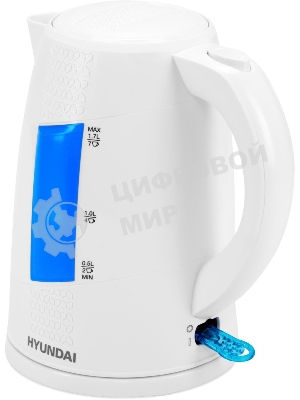 Чайник электрический Hyundai HYK-P2407 1.7л. 2200Вт белый/голубой (корпус: пластик)