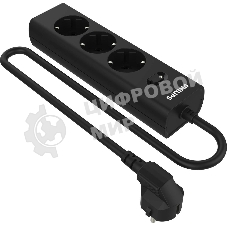 Сетевой фильтр Philips CHP2135BB/51, 3м, 3 розетки, черный