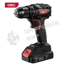 Дрель-шуруповерт Deli DE-DZ20-2D2, 20 В, 2 Ач, 70 Нм, бесщеточный