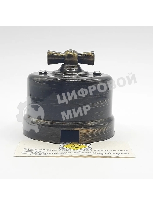 Выключатель поворотный Bironi B1-202-25 2-кл. ОП Лизетта 10А IP20 ретро 4 полож. ABS-пластик бронза