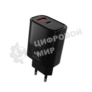 Сетевое зарядное устройство MORE CHOICE (4620202555557) NC81i СЗУ 1USB+1Type-C 3.0A PD 20W+ QC3.0, черный