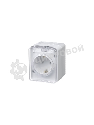 Розетка 1-м ОП AtlasDesign Profi54 16А IP54 250В с заземл. защ. шторки белый SchE ATN540145