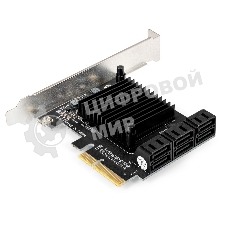 Контроллер ExeGate EXE-516 (PCI-E x4 v3.0, SATA3 6Gb/s, 6 int, ASMedia Chipset ASM1166)
