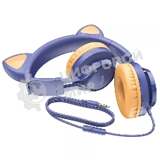 Проводные наушники Hoco W36 темно-синий, накладные, Jack 3.5 мм