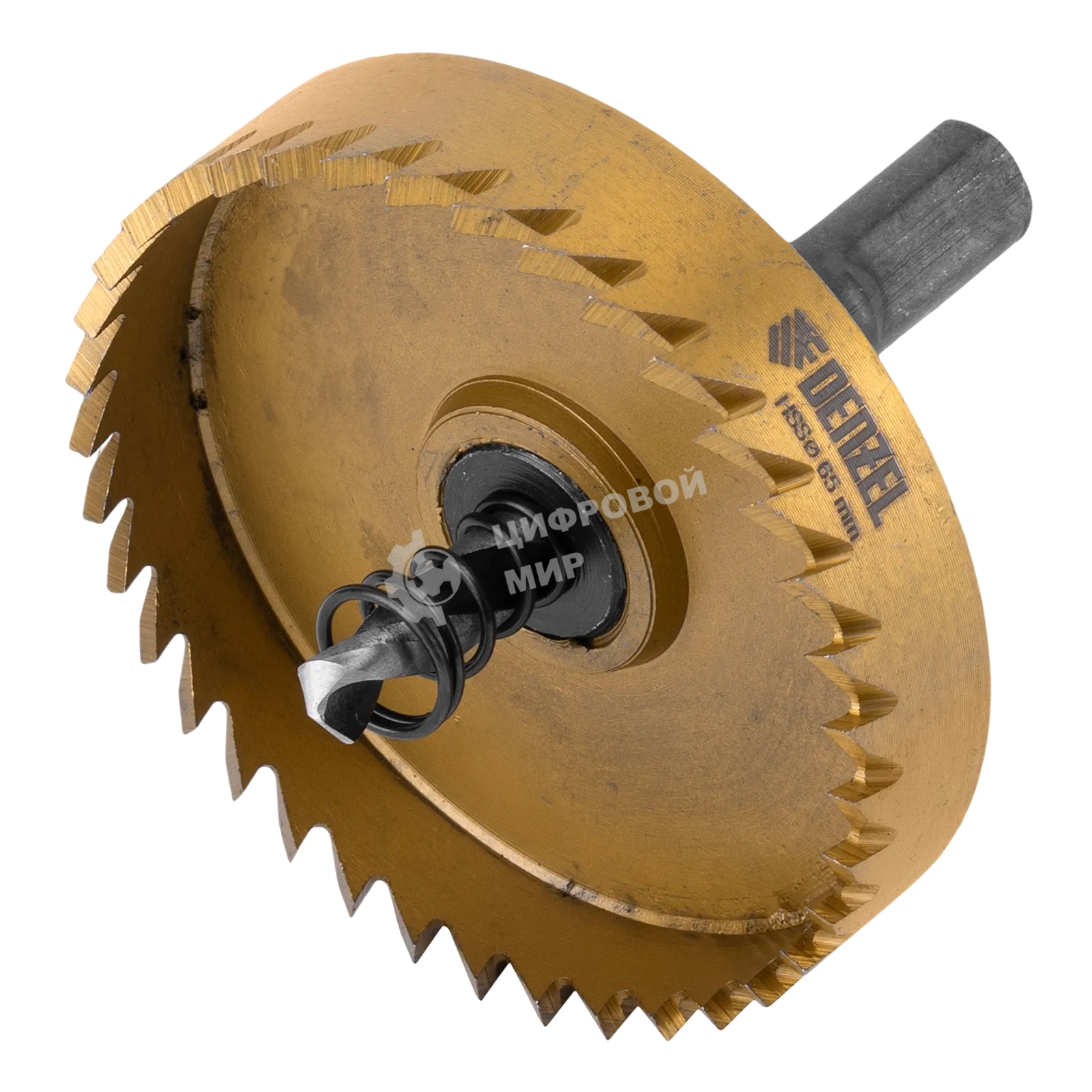 Коронка по металлу Denzel HSS, 65 мм, нитридтитановое покрытие