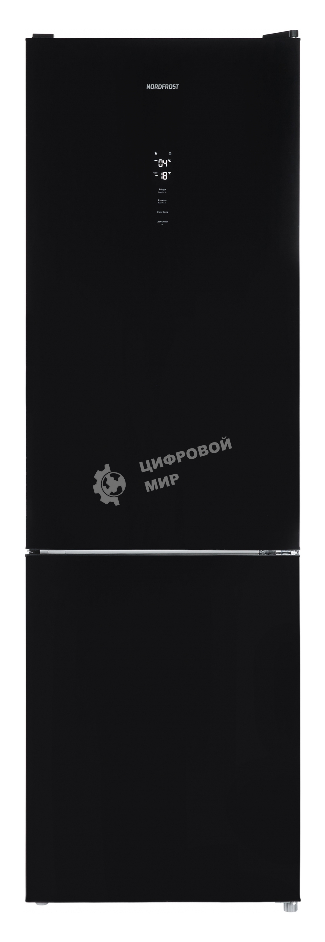 Холодильник Nordfrost RFC 390D NFGB черное матовое стекло двухкамерный 240/95л морозилка снизу