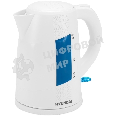 Чайник электрический Hyundai HYK-P2407 1.7л. 2200Вт белый/голубой (корпус: пластик)