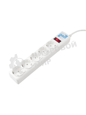 Фильтр-удлинитель, PC 0,5 м 5 р, бел. 10А, SPG-B-0,5M-WHITE