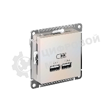 Механизм розетки USB AtlasDesign 5В 1порт х 2.1А 2порта х 1.05А жемчуг SchE ATN000433