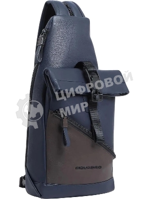 Рюкзак слинг Piquadro Harper CA6784AP/BLUTM синий/коричневый кожа