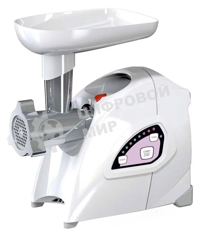 Мясорубка электрическая Аксион М642.02 белый, 2000 Вт, 3 кг/мин, реверс, защита от перегрузки, насадки - 4