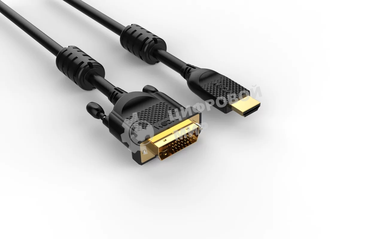 Кабель HDMI AM/DVI(24+1)M, 3 м, CU, 1080P@60Hz, 2F, VCOM CG484GD-3M