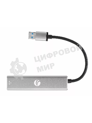 Переходник VCOM USB 3.0 -->RJ-45 1000Mbps+3 USB3.0, Aluminum Shell, 0.2м DH312A