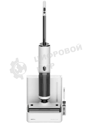 Пылесос вертикальный Deerma DEM-VX910W белый/черный, питание от аккумулятора, 230 Вт, уборка влажная/сухая, пылесборник 0.7 л, работа от АКБ max - 45 мин