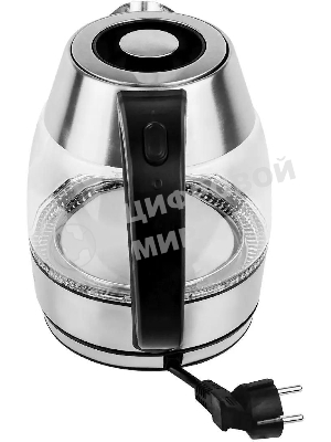 Чайник электрический Centek CT-0018, 1.2л, 1600Вт, стекло, серебристый