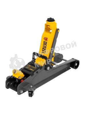 Домкрат гидравлический подкатной с фиксатором Denzel 2,5 т,85-385 мм, в пласт. кейсе