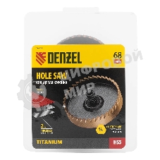 Коронка по металлу Denzel HSS, 68 мм, нитридтитановое покрытие