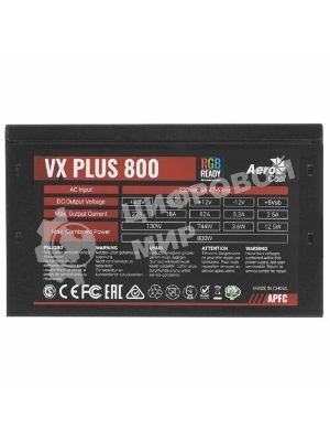 Блок питания Aerocool/Formula VX PLUS 800 RGb, 800Вт, 120мм, черный