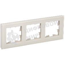 Рамка 3-местная IEK BRITE РУ-3-2-БрВа стекло ванильный