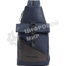 Рюкзак слинг Piquadro Harper CA6784AP/BLUTM синий/коричневый кожа