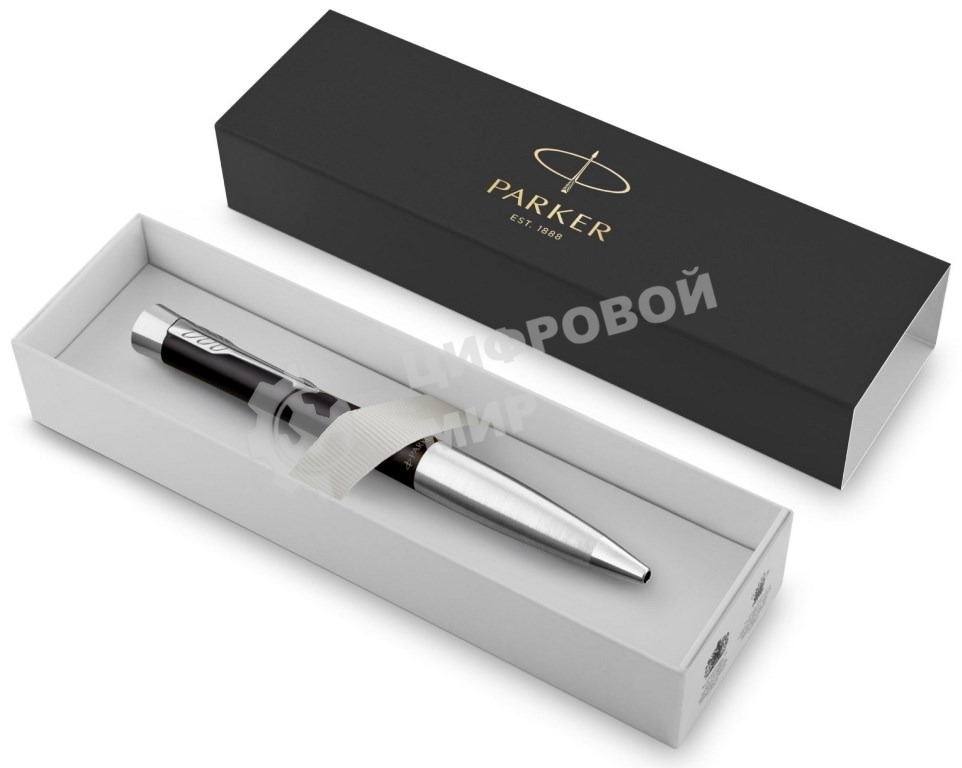 Ручка шариковая Parker Urban Core (CW2150858) Muted Black CT, M, черные чернила, подарочная коробка с европодвесом