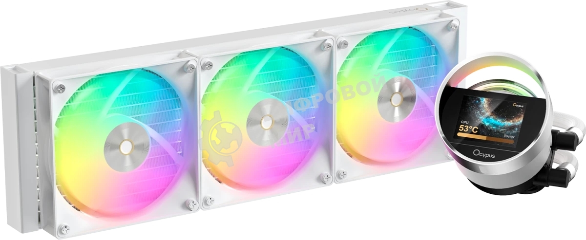 Система охлаждения Ocypus Sigma L36 WH ARGB, 360мм, LCD Pump 2.4