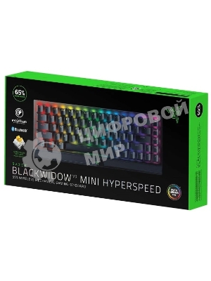 Клавиатура Razer BlackWidow V3 Mini HyperSpeed гибридная, USB Type-A, Bluetooth, радиоканал, чёрный