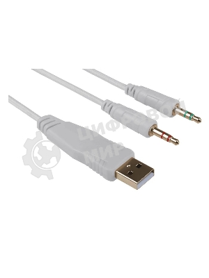 Гарнитура Redragon Mento белый, проводная, USB / 2 x mini jack 3.5 мм, подсветка