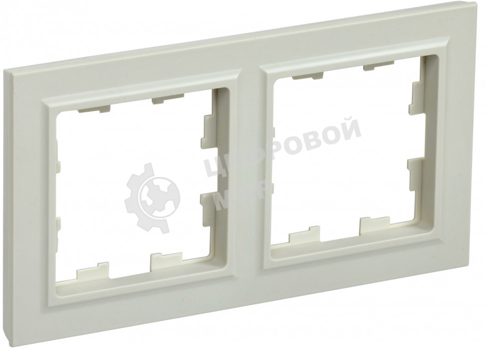 Рамка 2-местная IEK BRITE РУ-2-БрКр бежевый