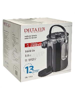 Чайник-термос DЕLTA LUX DE-1701 черный